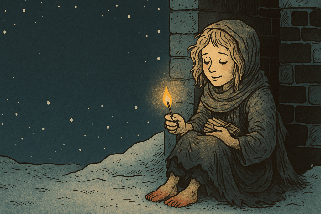 The Little Match Girl - Level 1 Story in Present Simple - English ...